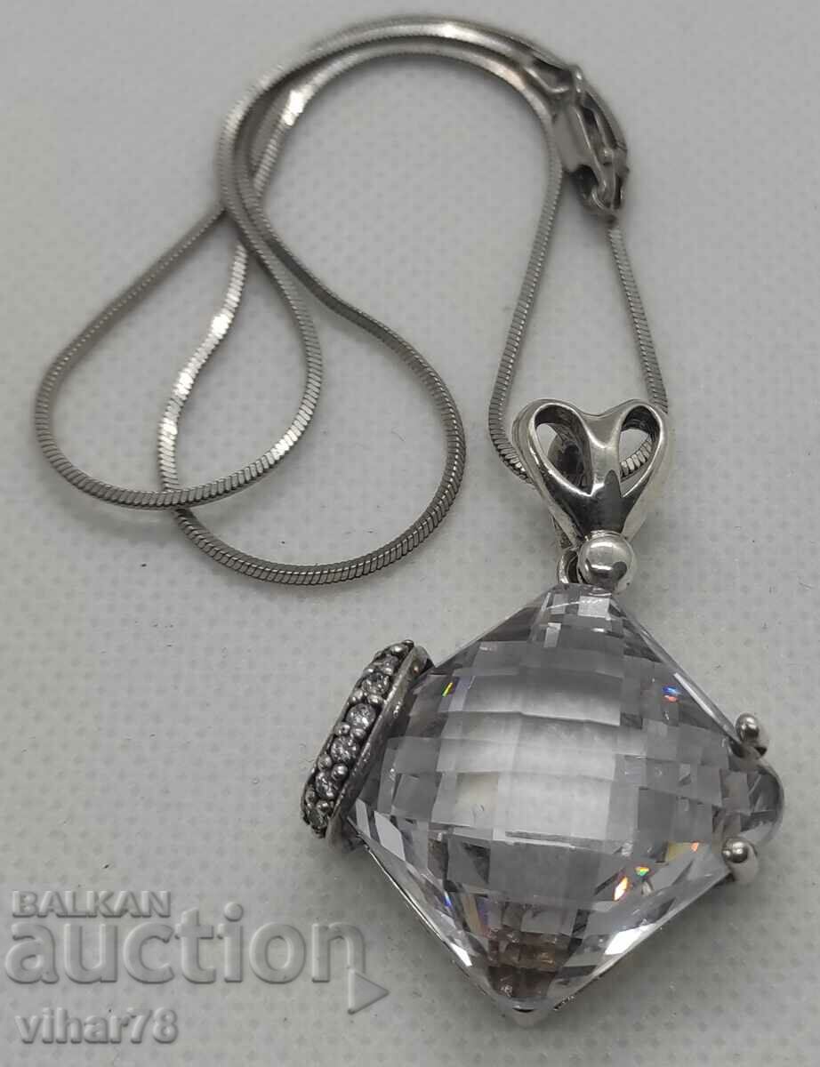 Silver pendant with huge cubic zirconia with price 249.99 BGN | € 127.82 Silver pendant with huge cubic zirconia with price 249.99 BGN | € 127.82