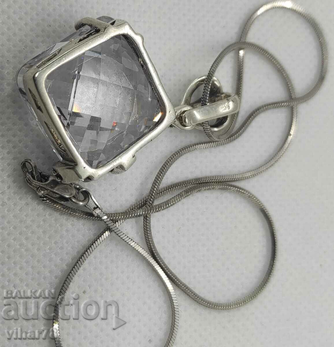 Silver pendant with huge cubic zirconia - 6 Silver pendant with huge cubic zirconia - 6