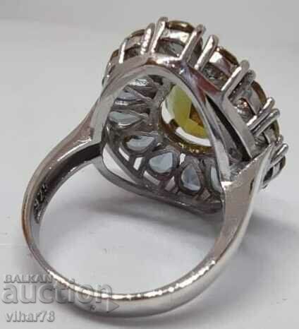 Silver ring with huge crown and zirconia - 5 Silver ring with huge crown and zirconia - 5