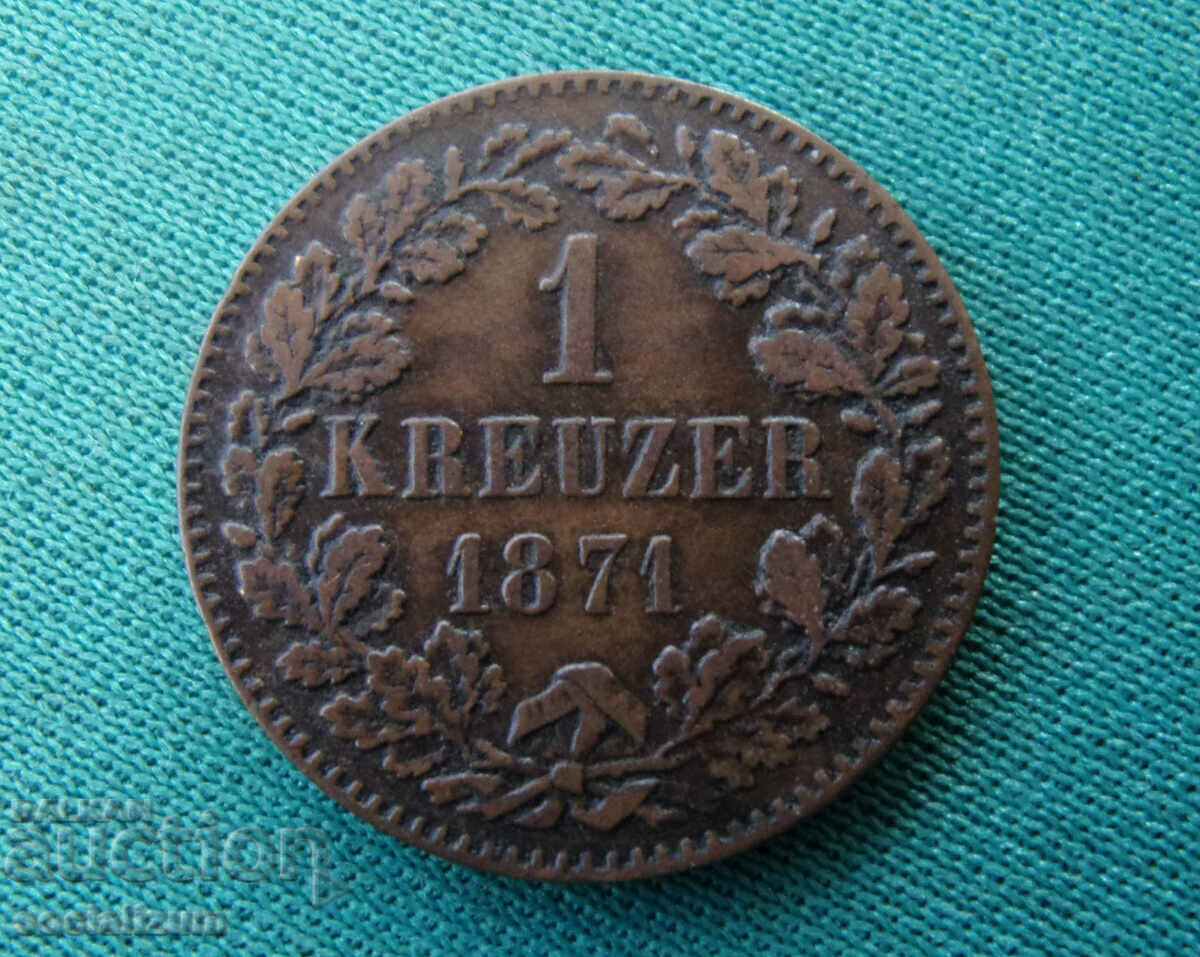 Baden 1 Kreuzer 1871 Rar cu preț € 7.67 | 15.00 BGN