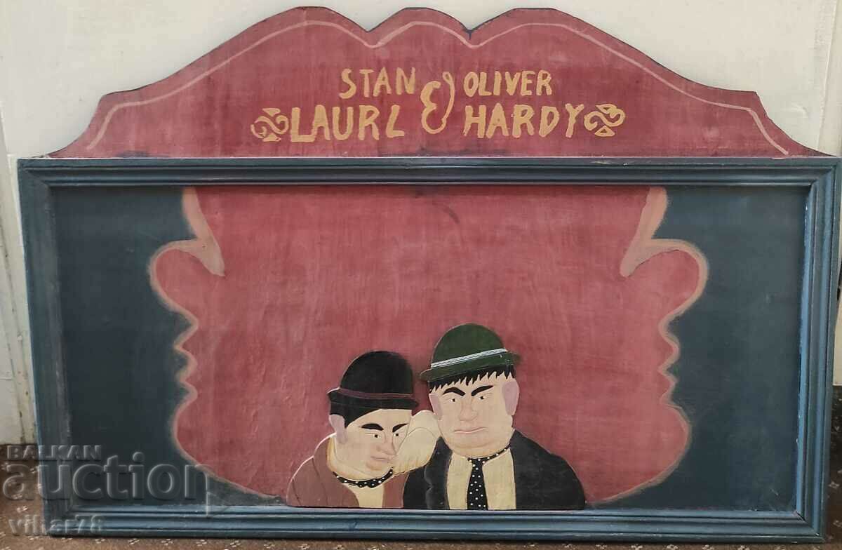 Auction Laurl-Hardy-1 Wooden Sign Auction Laurl-Hardy-1 Wooden Sign