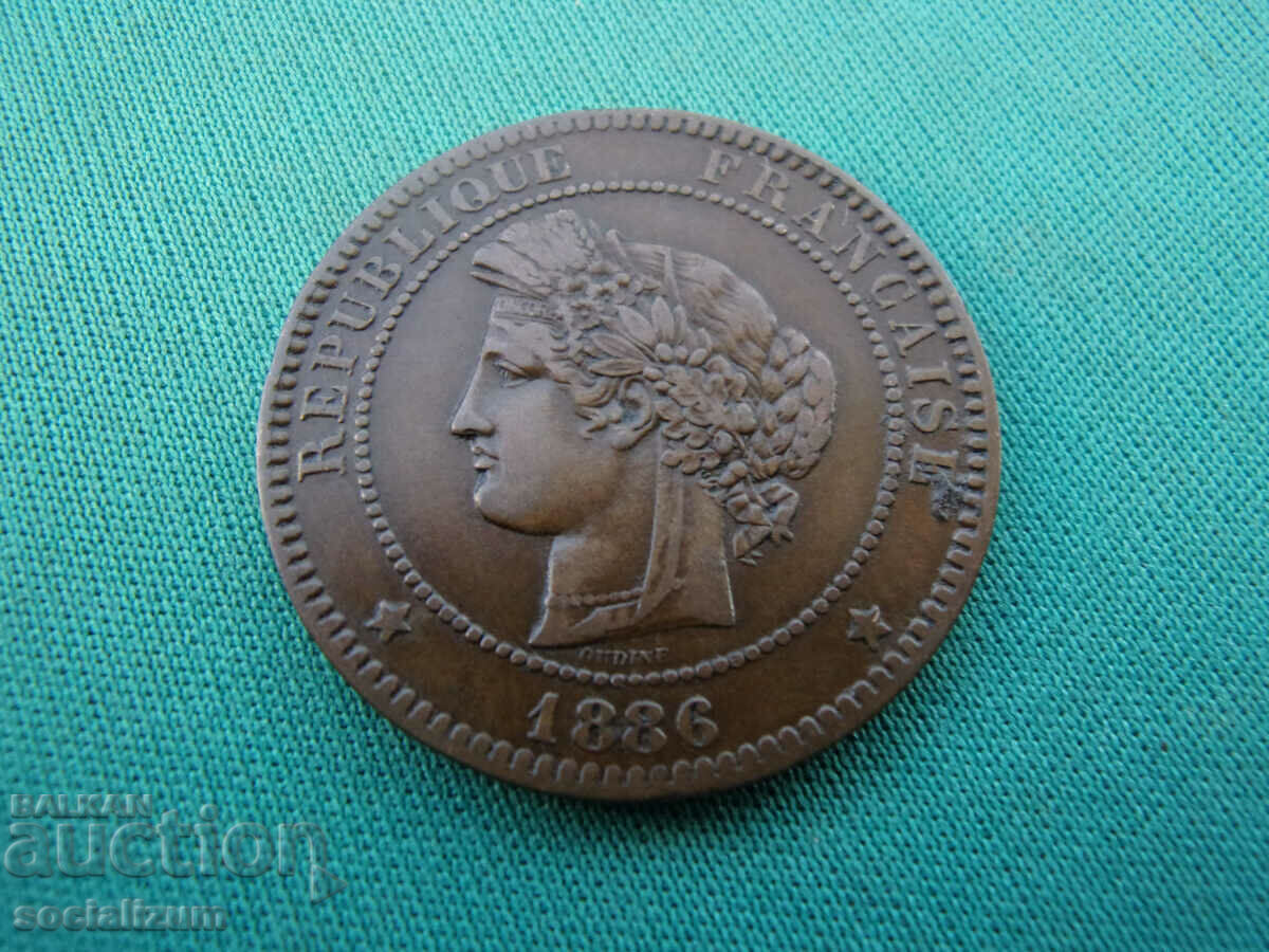 Franța 10 Centime 1886 Rar