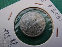 Weimar 50 Pfennig 1927 A Rare