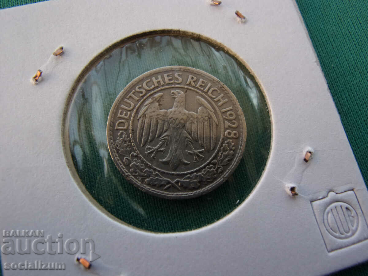 Weimar 50 Pfennig 1928 D Rare cu preț € 4.09 | 8.00 BGN