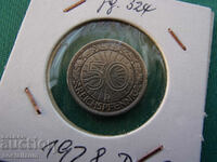 Weimar 50 Pfennig 1928 D Rare