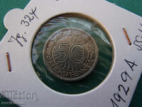 Weimar 50 Pfennig 1929 A Rare