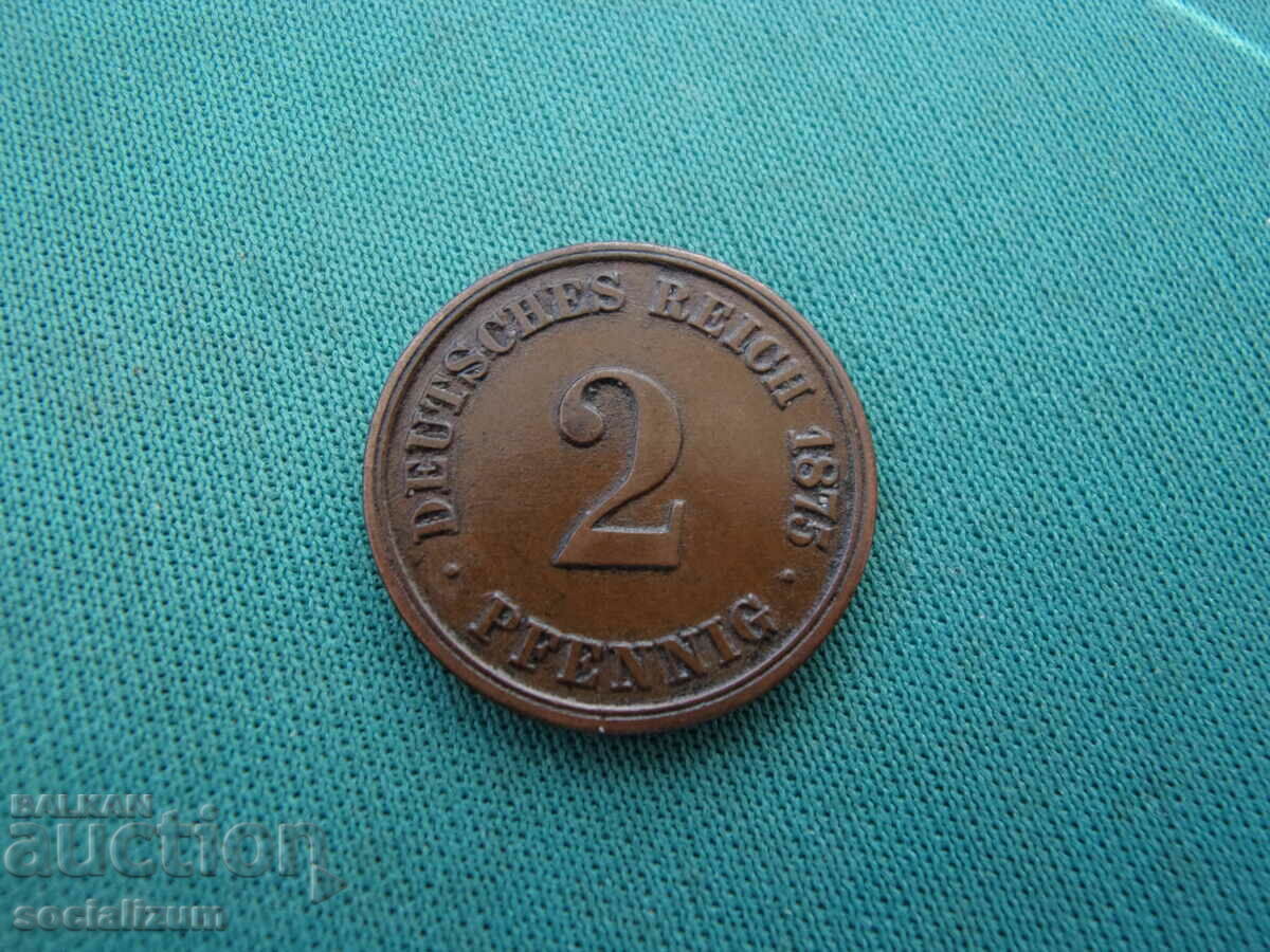 Germania I Reich 2 Pfennig 1875 Un rar