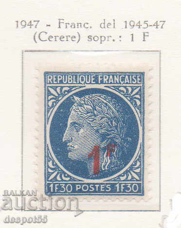 1947. Франция. Ново редовно издание, червена надпечатка.