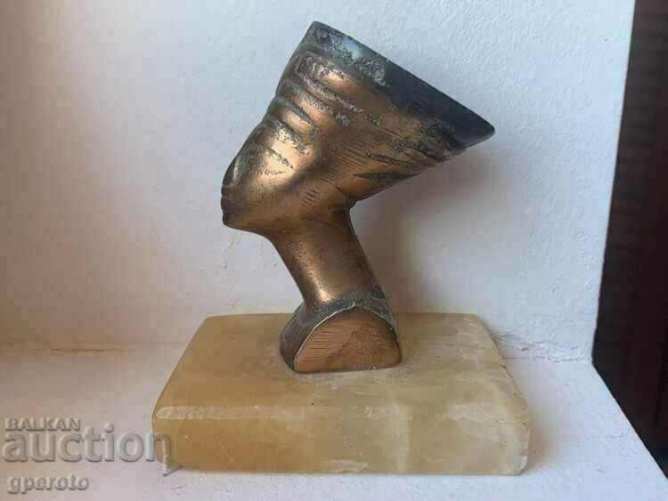 Ancient Egyptian Nefertiti Statuette-Bronze and Onyx-1