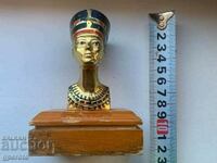 Old hand painted Egyptian statuette of Nefertiti