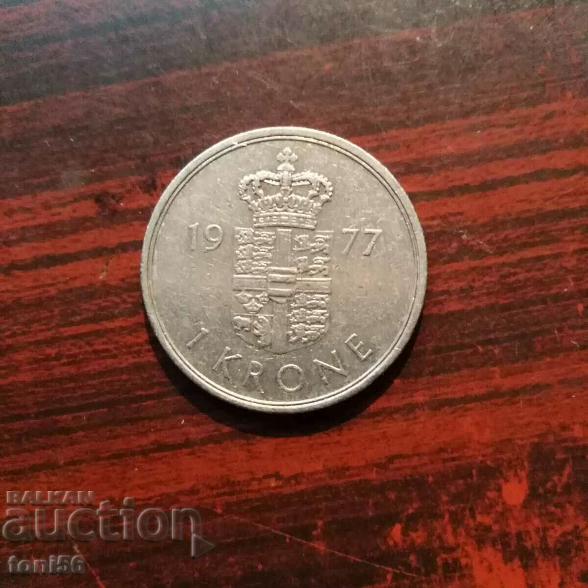 Danemarca 1 coroană 1977