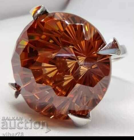 Solid silver ring with cubic zirconia - 5