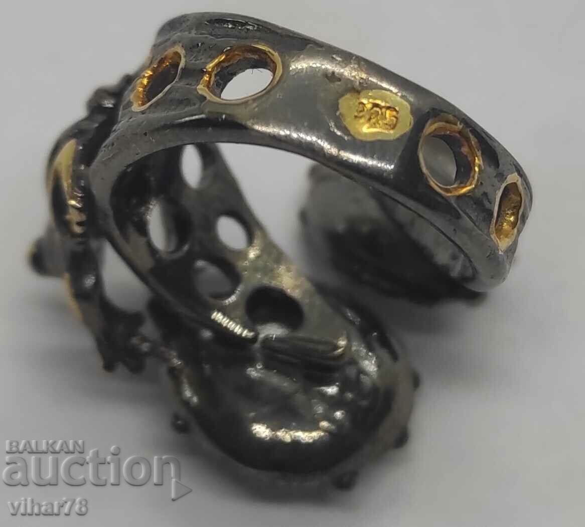 Silver ring with sapphire - 5 Silver ring with sapphire - 5