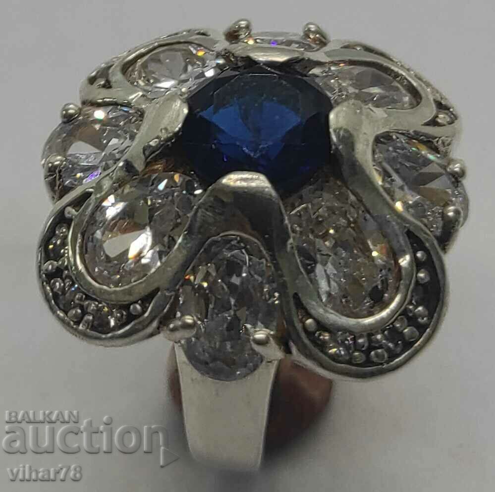 Solid silver ring with zirconia - 5 Solid silver ring with zirconia - 5