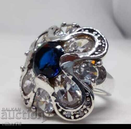 Solid silver ring with zirconia - 6 Solid silver ring with zirconia - 6