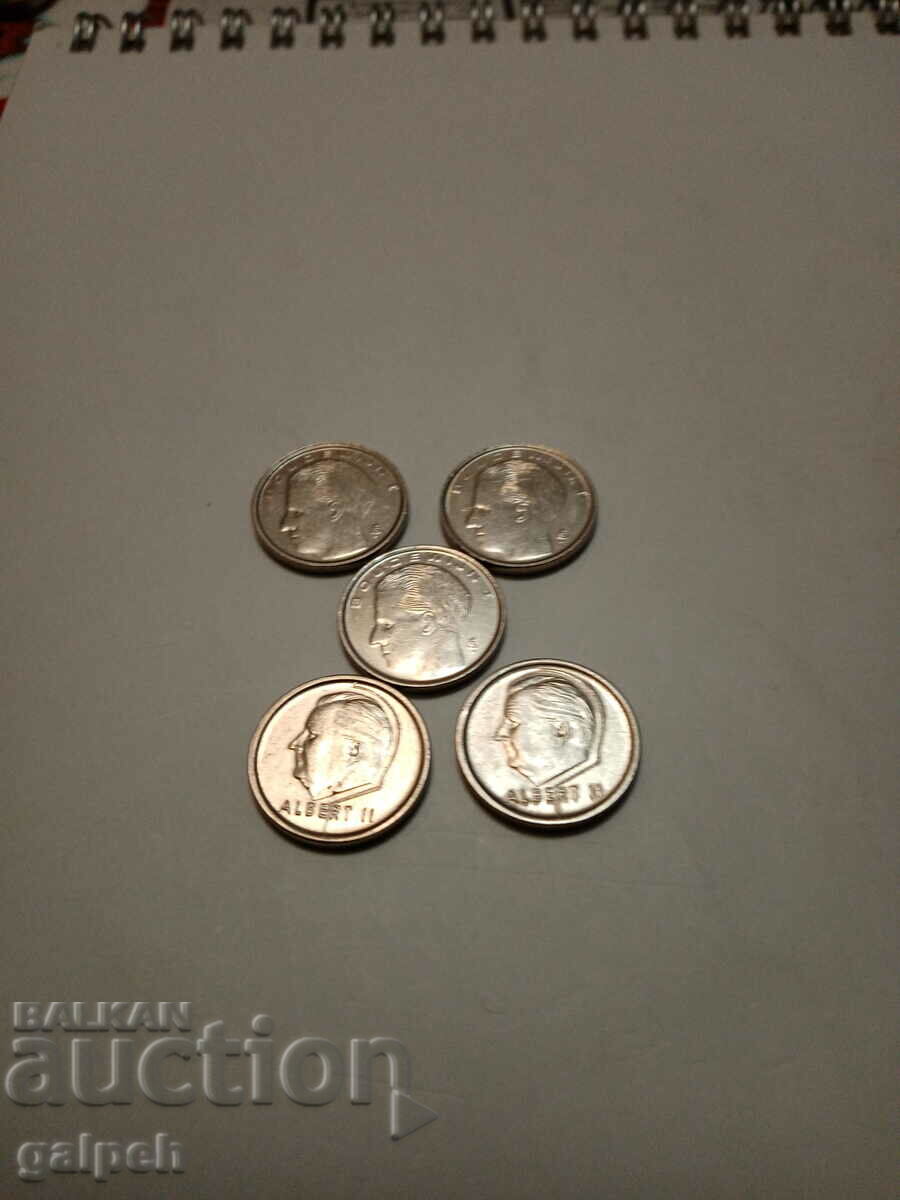 BELGIUM - LOT 1 franc - 5 pcs. - BGN 2.5 with price 2.00 BGN | € 1.02 BELGIUM - LOT 1 franc - 5 pcs. - BGN 2.5 with price 2.00 BGN | € 1.02