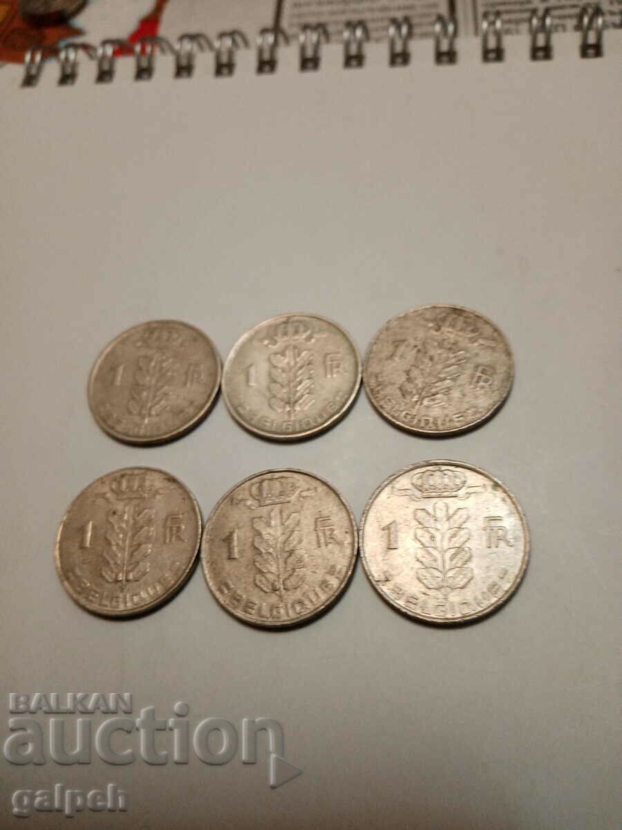 ΒΕΛΓΙΟ - ΠΑΡΤΙΔΑ 1 φράγκο - 6 τεμ. - 2,5 λέβα με τιμή 2.00 BGN | € 1.02 ΒΕΛΓΙΟ - ΠΑΡΤΙΔΑ 1 φράγκο - 6 τεμ. - 2,5 λέβα με τιμή 2.00 BGN | € 1.02