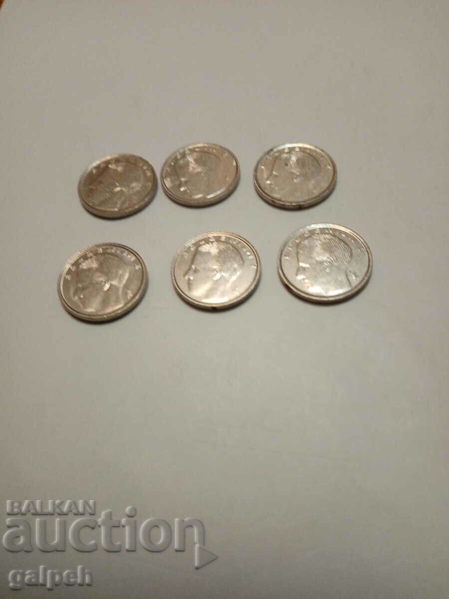 ΒΕΛΓΙΟ - ΠΑΡΤΙΔΑ 1 φράγκο - 6 τεμ. - 3 λέβα με τιμή 2.40 BGN | € 1.23 ΒΕΛΓΙΟ - ΠΑΡΤΙΔΑ 1 φράγκο - 6 τεμ. - 3 λέβα με τιμή 2.40 BGN | € 1.23