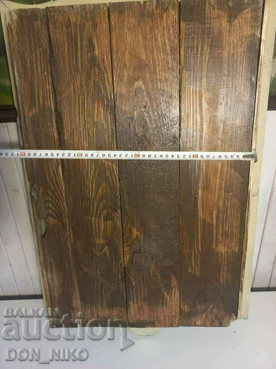 Licitație Triptic francez din lemn. Pictat manual Licitație Triptic francez din lemn. Pictat manual