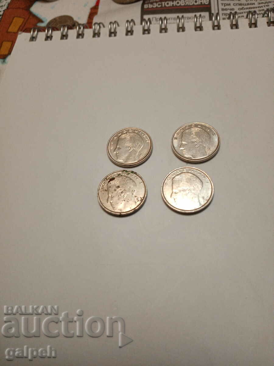 BELGIUM - LOT 1 franc - 4 pcs. - BGN 2 with price 1.60 BGN | € 0.82