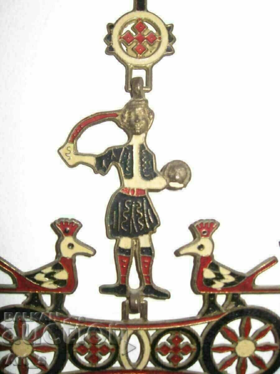 Hanging metal candlestick cross with enamel and with John the Baptist - 5 Hanging metal candlestick cross with enamel and with John the Baptist - 5