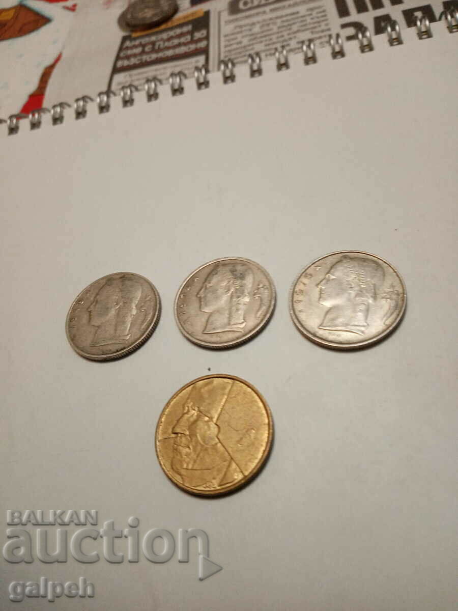 BELGIUM - LOT 5 francs - 4 pcs. - BGN 3 with price 3.00 BGN | € 1.53 BELGIUM - LOT 5 francs - 4 pcs. - BGN 3 with price 3.00 BGN | € 1.53