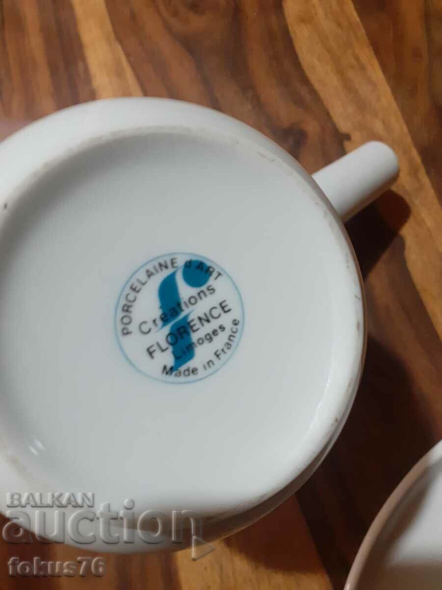 Limoges Florence France porcelain coffee service set - 7 Limoges Florence France porcelain coffee service set - 7