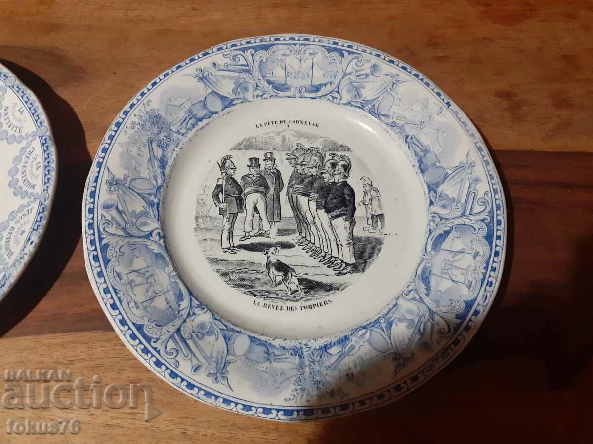 Auction  Two old collector's plates porcelain markings