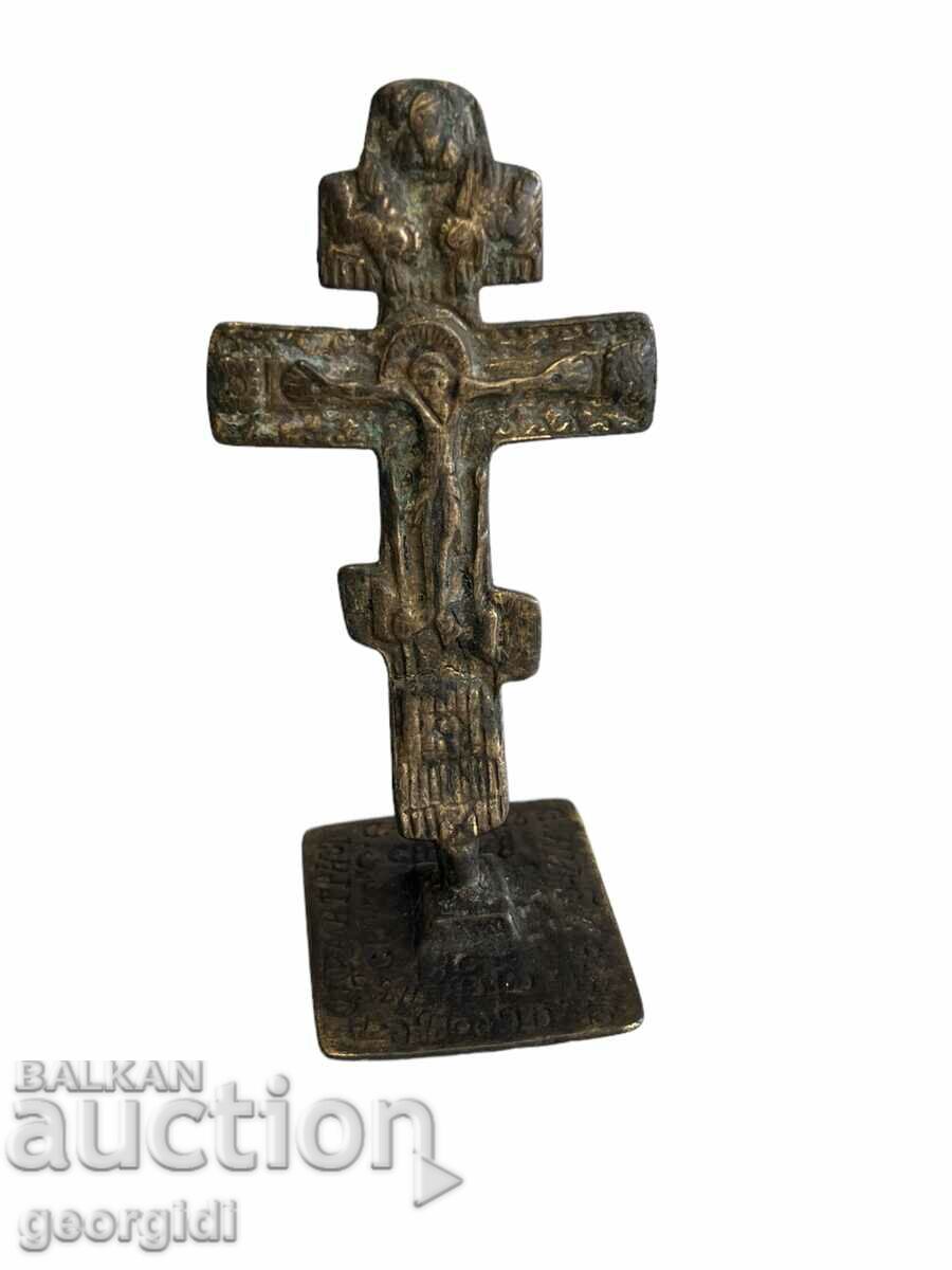 Authentic bronze prosphorus 1842. / stamp / crucifixion. #3243