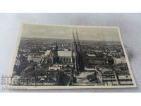 Carte poștală Wien Bliok vom Rathaus. Biserica votivă 1954