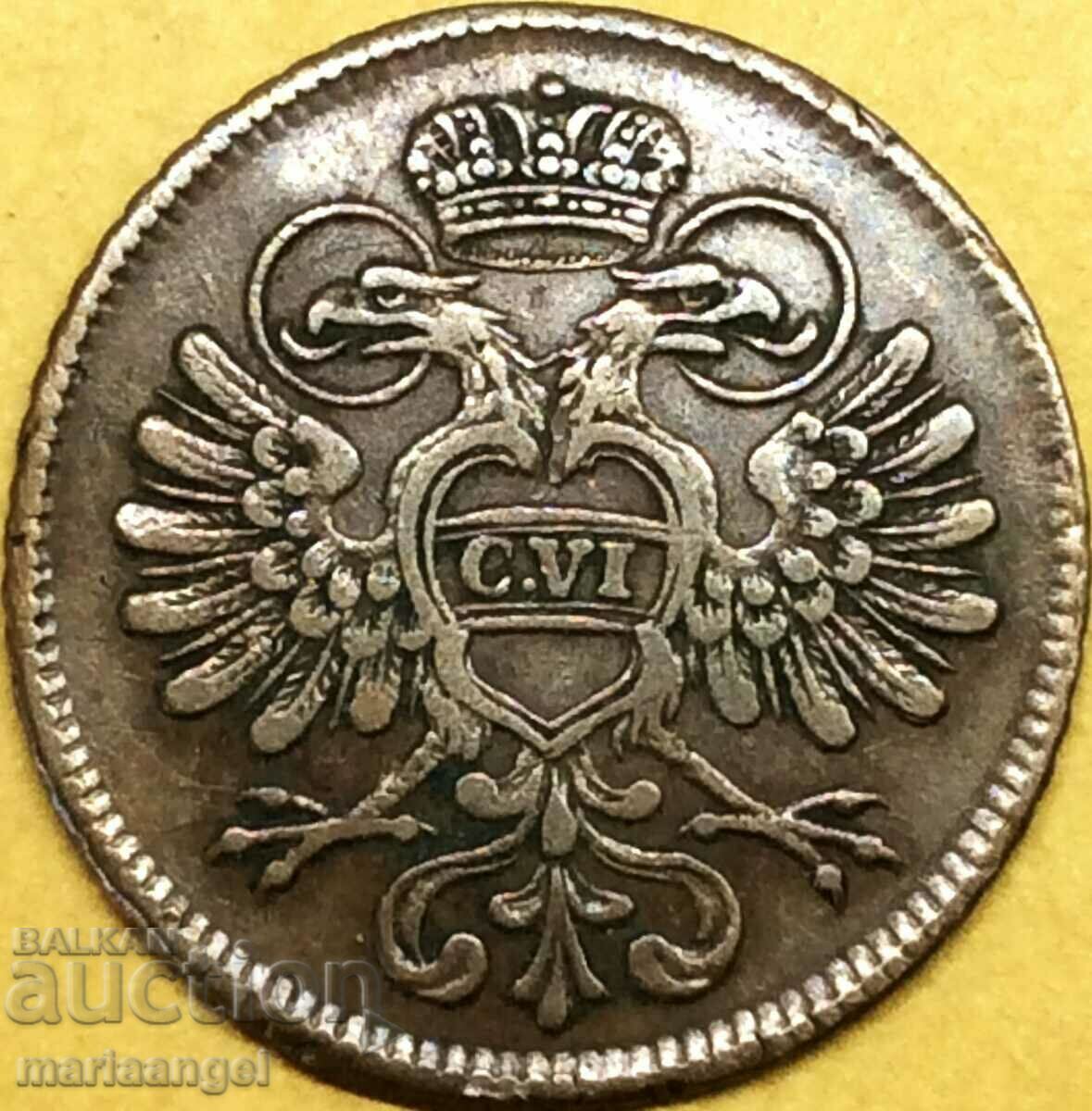 2 Kreuzers Karl VI Αυστρία - νομισματοκοπείο για το Invalid House