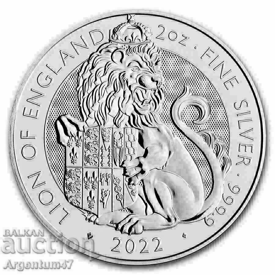 SILVER 2 OZ 2022 BEASTS OF THE TUDORS - LION
