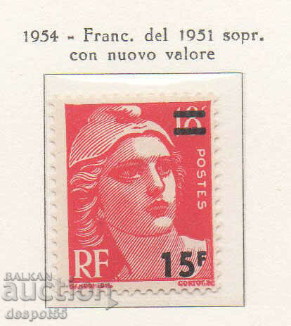 1954. France. Denomination from 1951 - Overprint.