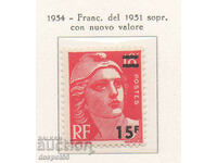 1954. Franţa. Denominație din 1951 - Supratipărire.