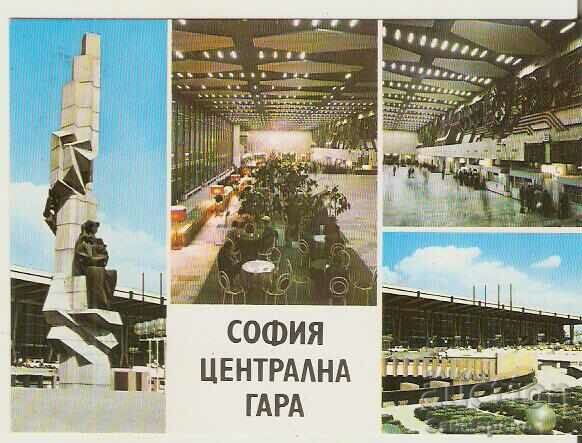Καρτ ποστάλ της Βουλγαρίας τον κεντρικό σιδηροδρομικό σταθμό της Σόφιας 1 *