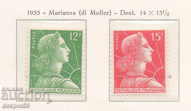 1955. France. A new type of Mariana from Mueller.