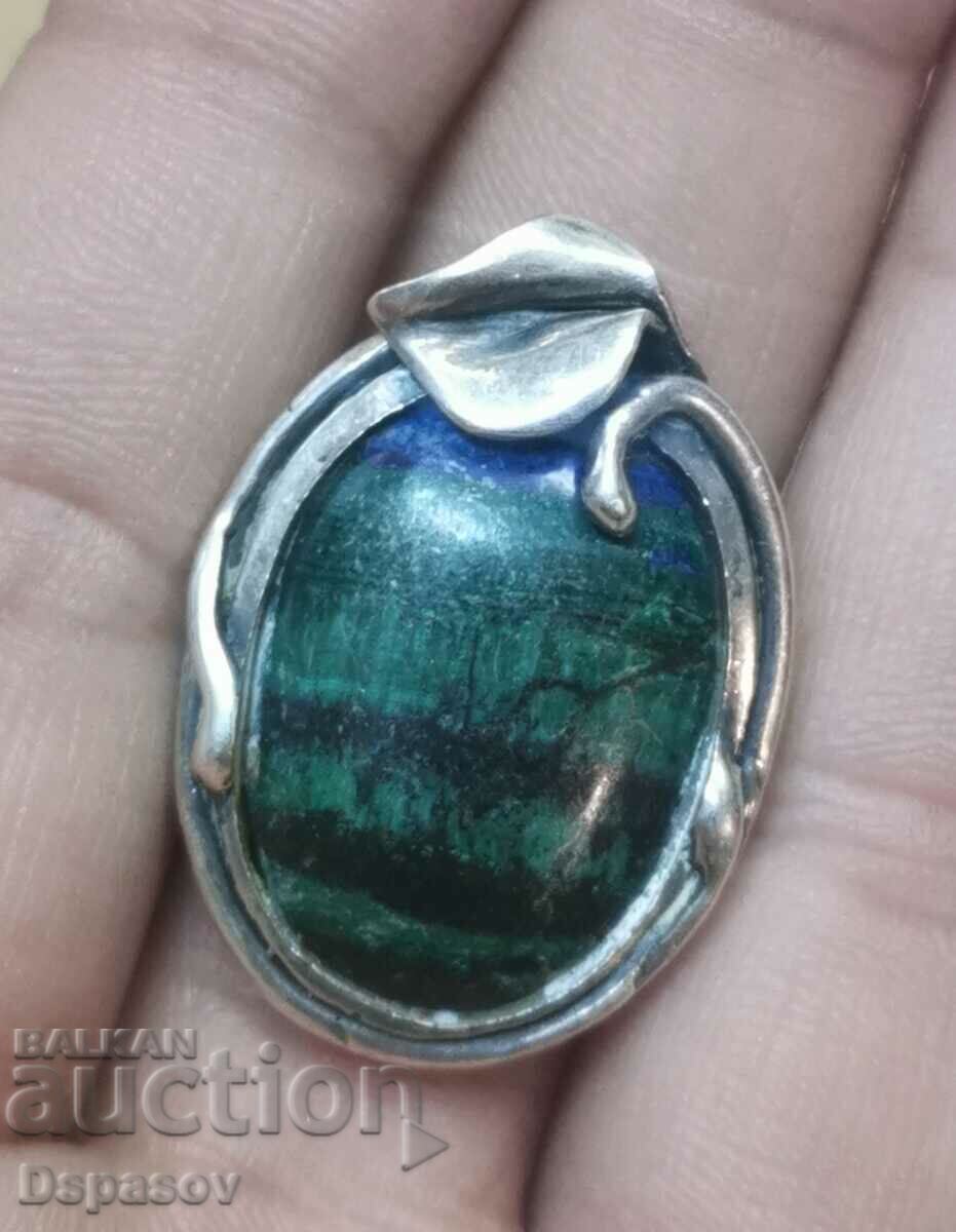 Silver Ring with Azurite and Malachite
