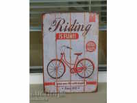 doamnelor calitate placă de metal roată de bicicletă pentru biciclete retro