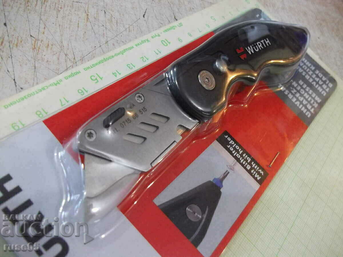 Delivery of "WÜRTH" model knife with trapezoidal blade and bit holder Delivery of "WÜRTH" model knife with trapezoidal blade and bit holder