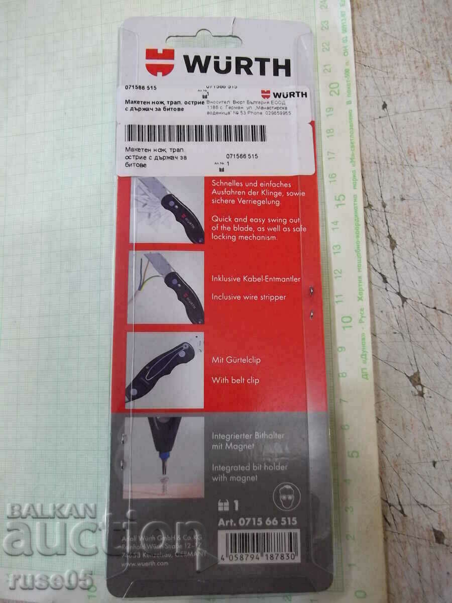 "WÜRTH" model knife with trapezoidal blade and bit holder - 6 "WÜRTH" model knife with trapezoidal blade and bit holder - 6