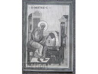 St. Apostle Matthew old lithograph D. Ryzhov