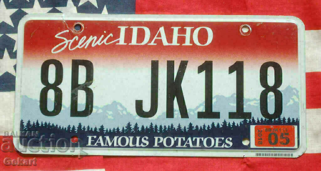 US License Plate Plate IDAHO