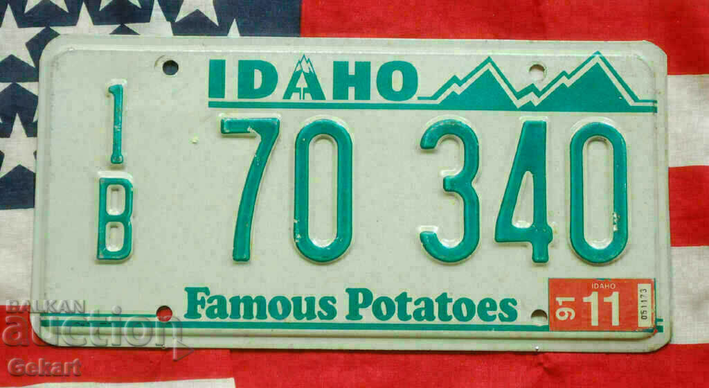 US License Plate Plate IDAHO