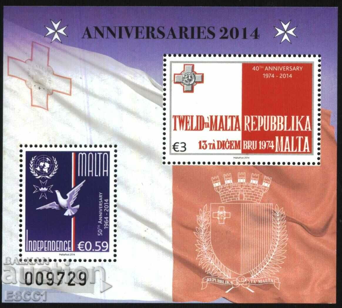 Καθαρό μπλοκ 40 χρόνια Ανεξαρτησίας 2014 από τη Μάλτα