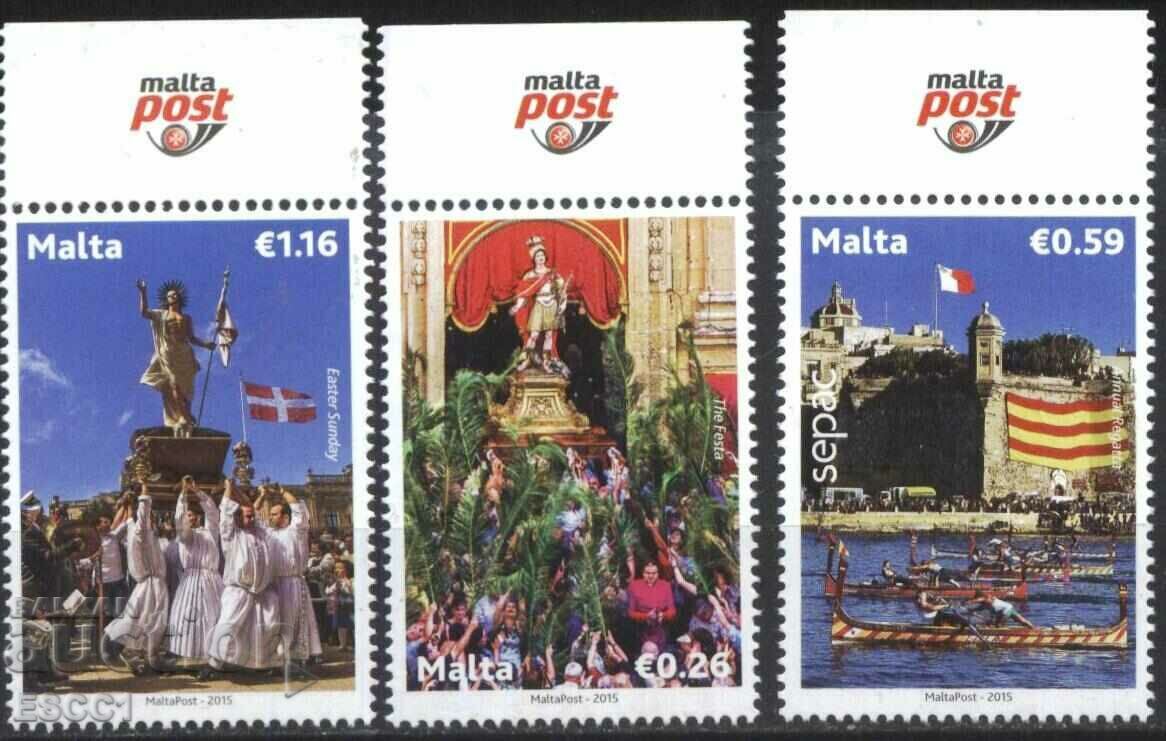 Чисти марки Култура, Великден, Фестивал 2015 от Малта