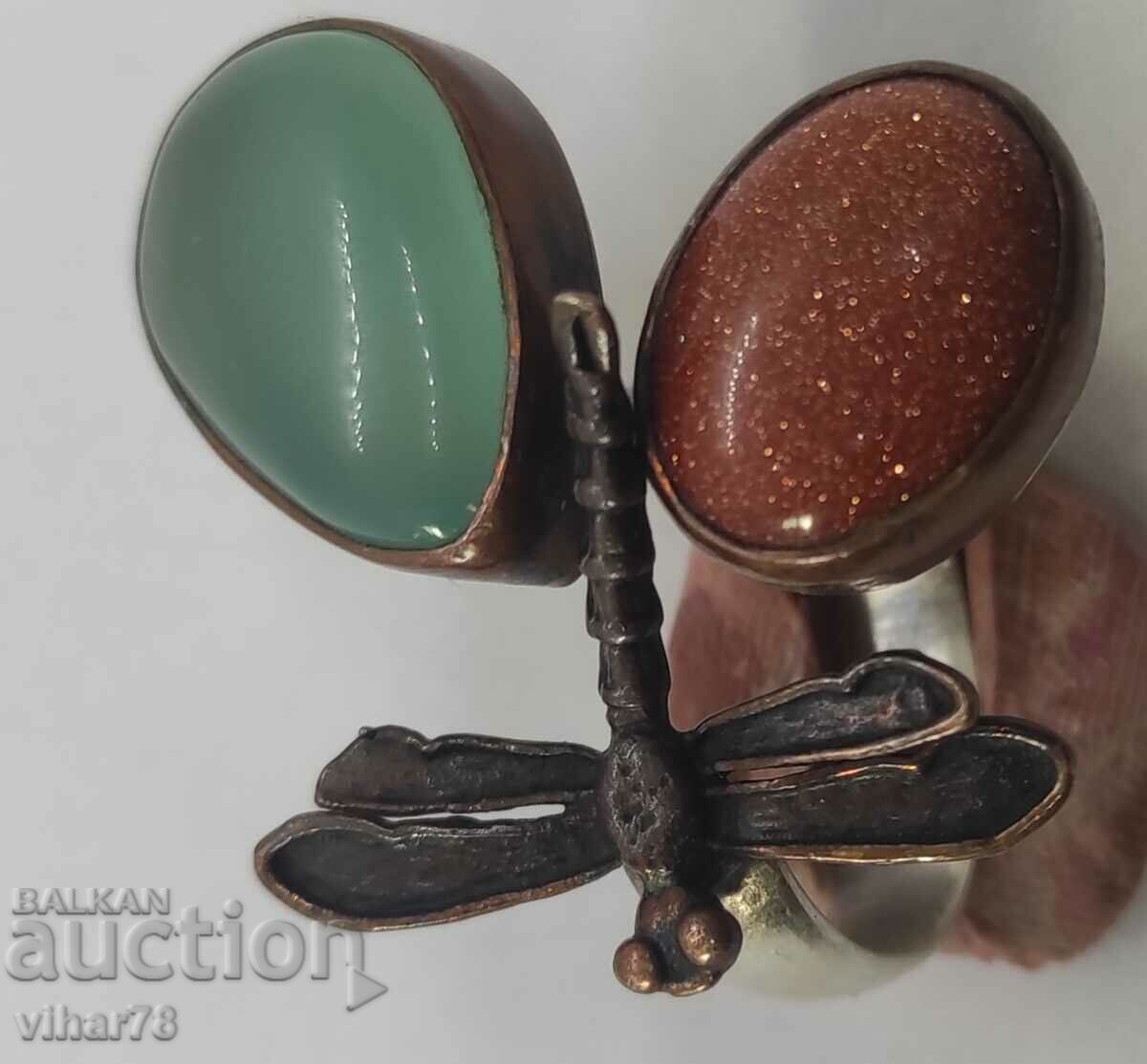 Ασημένιο δαχτυλίδι με πέτρες και μπρούτζο κοσμήματα - 5 Ασημένιο δαχτυλίδι με πέτρες και μπρούτζο κοσμήματα - 5