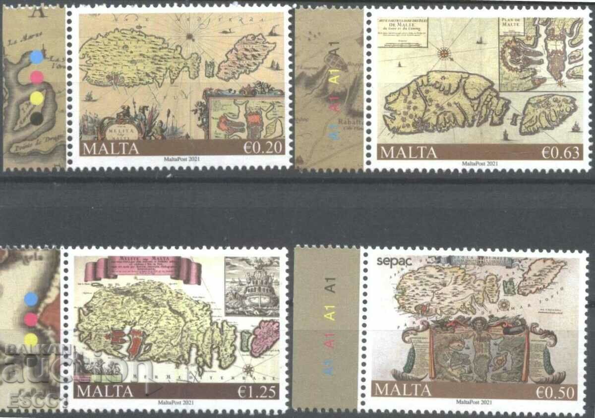 Чисти марки История Карти  2021 от Малта