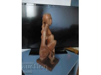 Statueta veche din lemn sculptură în lemn erotică abstractă