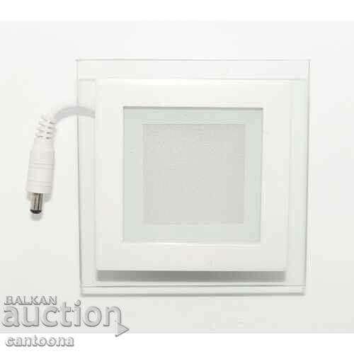 Πάνελ LED για ενσωμάτωση γυαλιού - τετράγωνο, λευκό φως 12 W