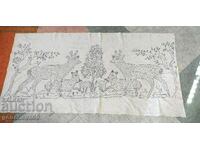 Μεγάλο χαλί, τραπεζομάντιλο χειροποίητο κέντημα